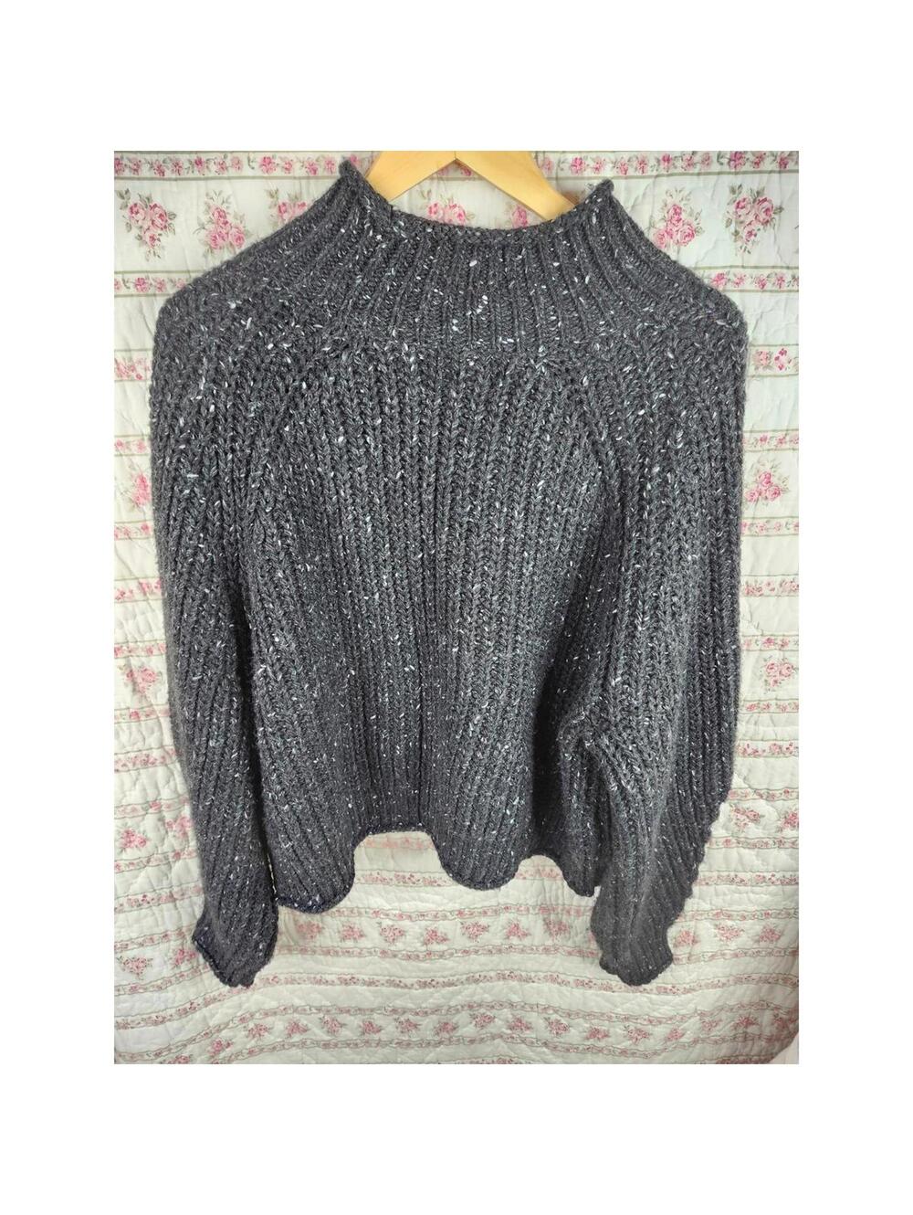 Cozy Dark Gray Wool Blend Knit Sweater - Size XL - H&M